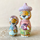 *Original* 4” Acorn Hat Cheetah with Coffee ☕️