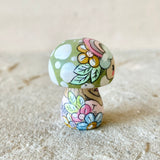 1.4” Tiny Round Mushroom: Olive Rainbow Unicorn