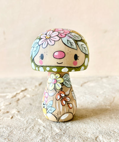 3.25” Olive Green Mushroom Girl