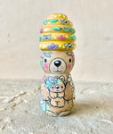 4” Mama Bear with a Beehive Hat