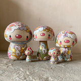 1.4” Tiny Round Mushroom: Rose Cap with Unicorn