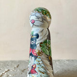 *Original* 5.5” Santa with Bear Cub and Snowman: Chestnut