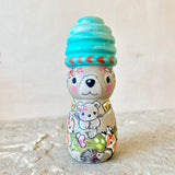 4” Bear Mama with Beehive Hat
