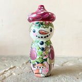 4” Snowman with Acorn Cap: Forest Red