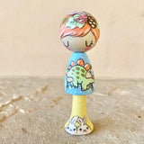 *Original* 2.75” Magnetic Clicques Doll: Boy with Stegosaurus