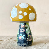 3.25” Ochre Mushroom with Mama Bear + Cub