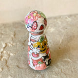 3.5” Skeleton with Pumpkin and Cat