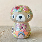 3.5” Tangerine Bonnet Bear with 3 Cubs