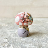 1.4” Tiny Round Mushroom: Rose Cap with Unicorn