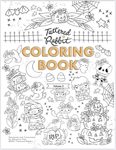 Vol.2 Digital Download 15-page Coloring Book—Spooky Friends—8.5” x 11”