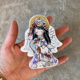 4” Archival Printed Doll: Lavender Guardian Angel