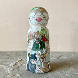 *Original* 4.75” Woodland Santa: Light Blue