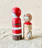 Set of 2: 3” Santa + 2.5” Rudolph