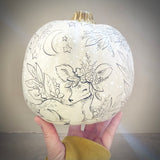 6.5” Cream Pumpkin: Woodland Sketch