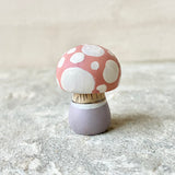1.4” Tiny Round Mushroom: Rose Cap with Unicorn