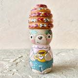 *Original* 4” Bear with Beehive Hat + Coffee