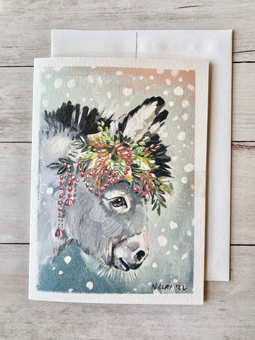 5x7 Greeting Card: Donkey