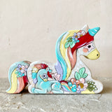 6”w Unicorn: Rainbow Mama