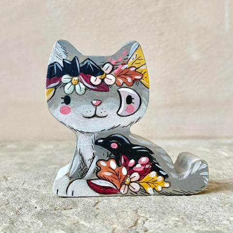 2.5” Little Spooky Friend-Cat with Crow