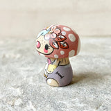 1.4” Tiny Round Mushroom: Rose Cap with Unicorn