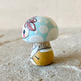 1.4” Tiny Round Mushroom: Sky Blue Bear Cub