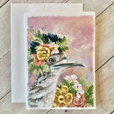 5x7 Greeting Card: Floral Roadrunner