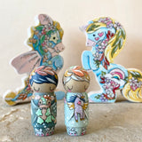 *Original* 2.25” Animal Guardian Boy with Long Hair: Unicorn Pegasus