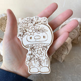 *Engraved* 4” Chunky Maple Doll: Mushroom Girl
