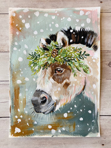 7x10” *Original* Pony in Snow