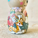 4” Brown Bear with Sky Beehive Bonnet