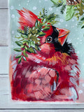 7x10” *Original* Cardinal in Snow