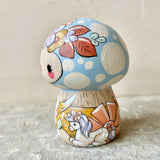 3.5” Chunky  Magic Mushroom: Blue Cap with Unicorns