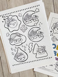 Vol.6 DIGITAL Download 9-page Coloring Book—Weather Friends—8.5” x 11”