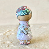 *Original* 2.25” Animal Guardian Girl: Narwhal