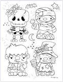 Vol.2 Digital Download 15-page Coloring Book—Spooky Friends—8.5” x 11”