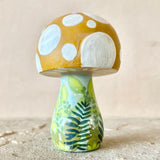 3.25” Ochre Mushroom with Mama Bear + Cub