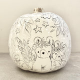 6.5” Cream Pumpkin: Woodland Sketch