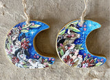 Set of Two–2.5” Ornaments: Wild Moon Archival Printed Holy Night Nativity