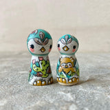 1.2” Tiny Owl Mama: Turquoise