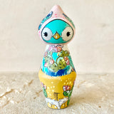 4” Owl with Bonnet: Tuquoise