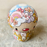 3.5” Chunky  Magic Mushroom: Blue Cap with Unicorns