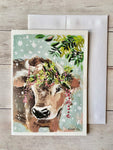 5x7 Greeting Card: Cow