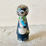 *Original* 3” Black Bear with Bluebird