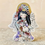 4” Archival Printed Doll: Lavender Guardian Angel