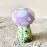 1.75” Lavender Mushroom with Fox
