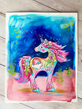 8x10” *Original* Night Rainbow Unicorn