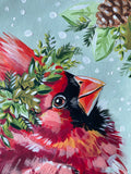 7x10” *Original* Cardinal in Snow