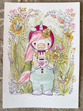 5x7” *Original* Pink Unicorn Sketch