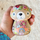 3.5” Tangerine Bonnet Bear with 3 Cubs