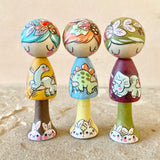 *Original* 2.75” Magnetic Clicques Doll: Boy with Stegosaurus